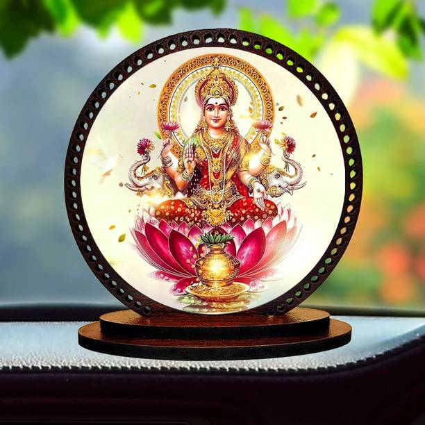 Kunjcrafts Lord Laxmi Dashboard idol for Car and Home Decorative Showpiece  -  10 cm
