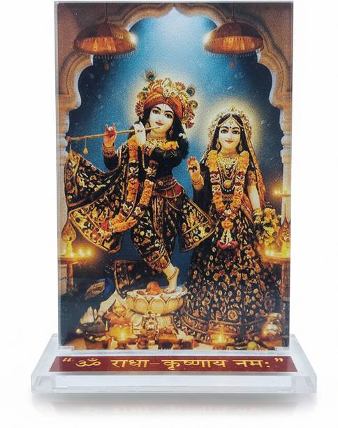 Divine Samagri Radha Krishna Idol for Car Dashboard, Home Temple, Pooja & Gift डेकोरेटिव शोपीस - 10 cm