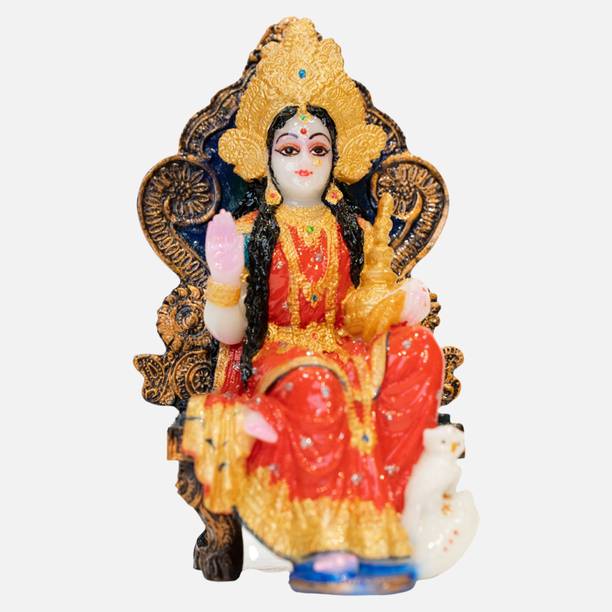 Gifts 'N' Greetings Home Décor Polyresin singhasan laxmi Show Piece Decorative Showpiece  -  15 cm