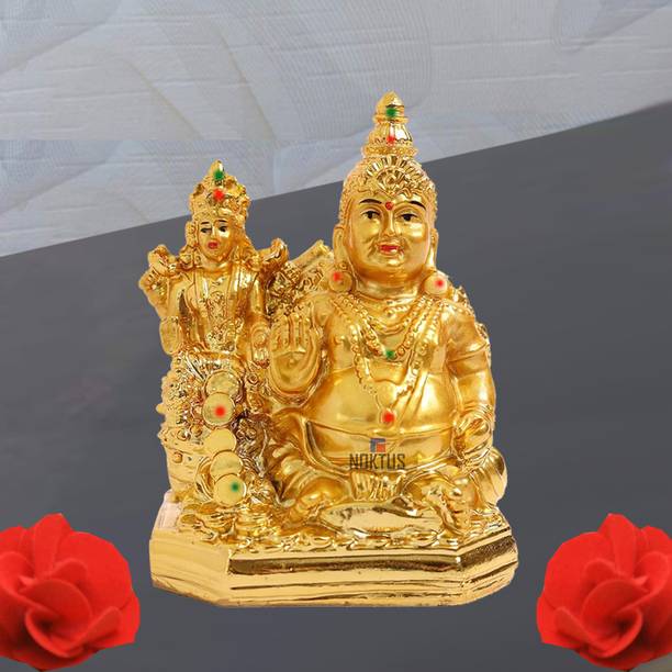 NOKTUS Lakshmi Kuber God Figurine - Kuber ji Maharaj Statue - Religious Pooja Gift Item Decorative Showpiece  -  10 cm