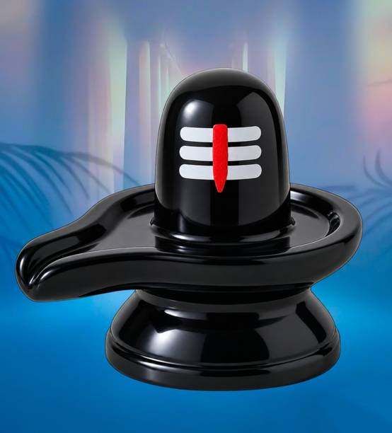 G N M Crafted Premium Shivling for Puja Decorative Showpiece  -  8 cm
