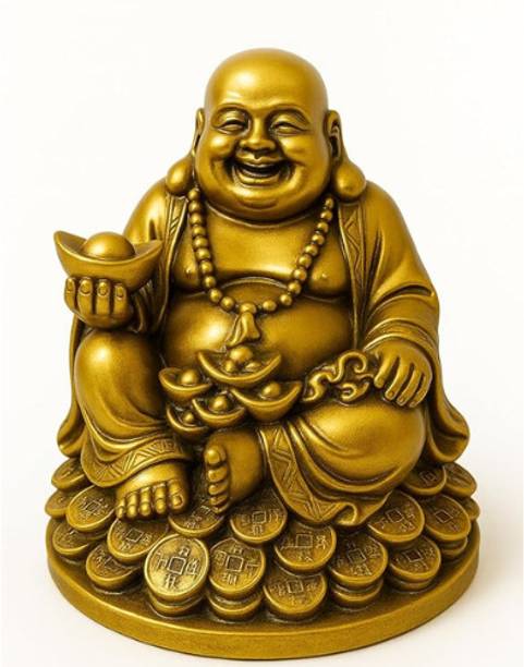 GiftnGlory Laughing Budda 3D Statue Car Dashboard God Idol Showpiece for Home Office Decor Decorative Showpiece  -  6 cm