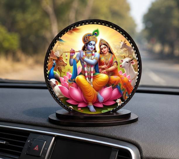 RADHEY KRISHNA RADHA KRISHNA CAR DASHBOARD IDOL. Decorative Showpiece - 10 cm