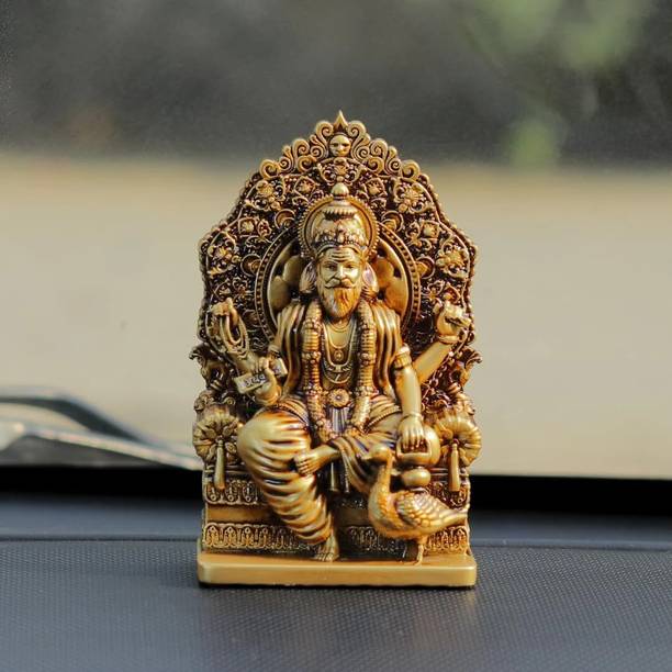ARTARIUM Lord Vishwakarma Idol Murti for Car Dashboard and Home Decor Decorative Showpiece  -  10.16 cm