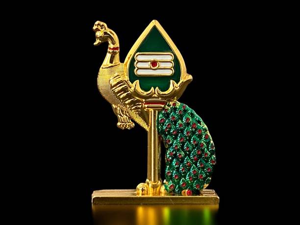 ASTRAMART GOD MURUGAR MAYIL VEL FOR POOJA ROOM, OFFICE TABLE , CAR DASHBOARD ETC Decorative Showpiece  -  8.5 cm