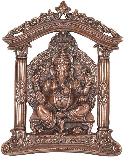 HOUZZPLUS Metal Lord Ganesh Darbaar Wall Hanging Decorative Showpiece  -  29 cm