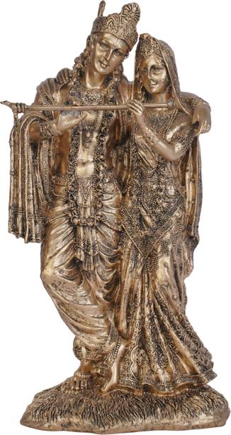 Theshilp Radha Krishna 11 Inch Antique Bronze Sculpture for Home, Pooja & Janmashtami Decorative Showpiece  -  28 cm