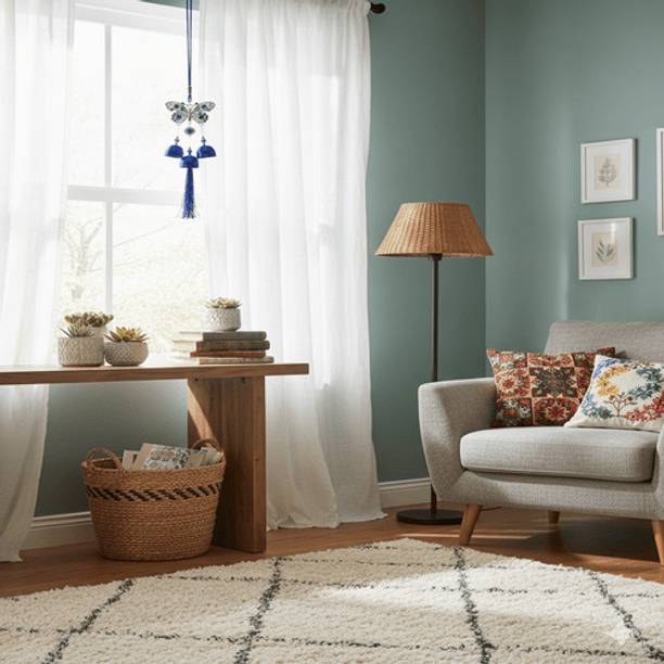 Decorativehouse Handcrafted Butterfly Evil Eye Decorative Showpiece  -  9 cm