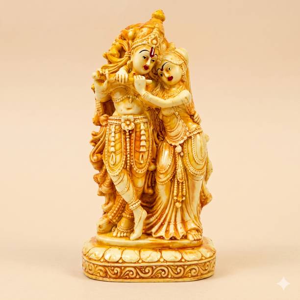 IDOLCRAFT Radha Krishna Idol for Car Dashboard & Home Decor, Mini Murti for Temple Decorative Showpiece - 19 cm