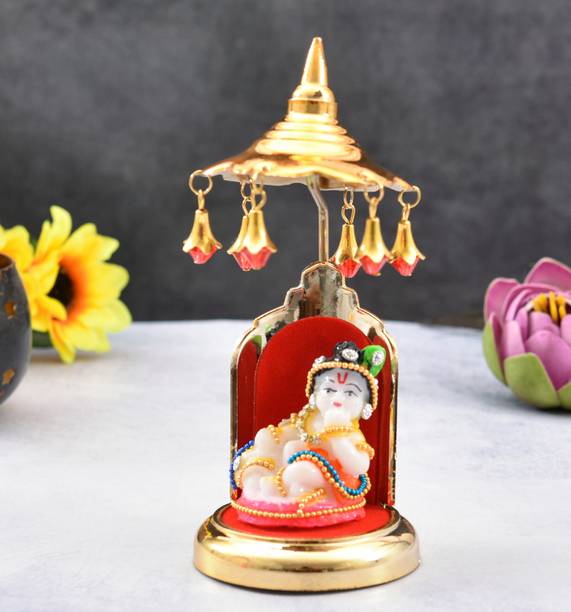 UniqueArt Cute Krishna Idol for CAR Dashboard|Krishna Ji Car Dashboard|Bal Gopal Statue Decorative Showpiece  -  8 cm