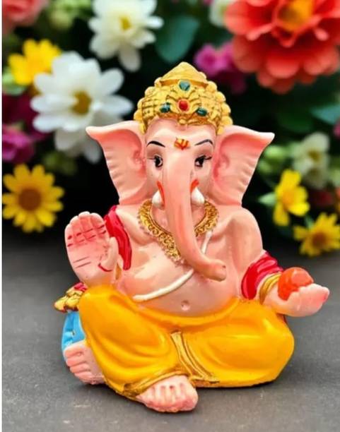 Ridhi Smridhi Ganpati ji pink Decorative Showpiece  -  10 cm