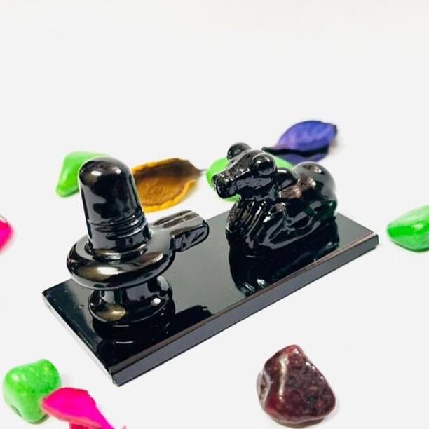 sanskaari Shivling God Shiva Lingam Healing Crystal Energy, Shivling Nandi Idol Joint Decorative Showpiece  -  4 cm