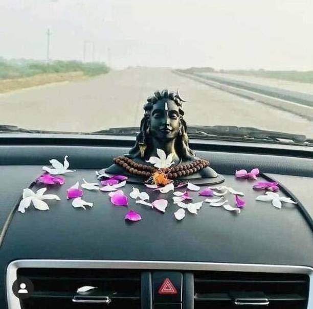 VALUE CRAFTS Original Handcrafted Adiyogi Shiva God Idols Statue for car dashboard Decorative Decorative Showpiece  -  11.31 cm