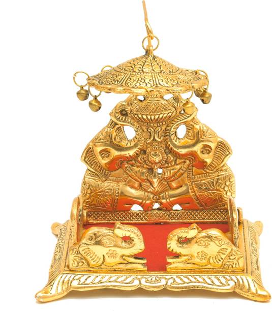 CityArt Krishna Laddu Gopal/Ganesh Sihghasanl , Puja Gifts and Decor. Decorative Showpiece  -  10 cm
