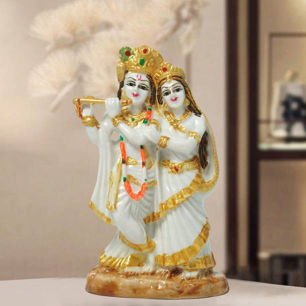 Sudaya Idol Lord Radha Krishna Murti for Home Décor Pooja Room Decorative Decorative Showpiece  -  12 cm