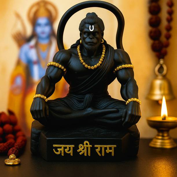 shyam lalla handicraft Ramdoot Hanuman Idol for Car Dashboard, Home | Bajrangbali Idol | Marble Finish Decorative Showpiece  -  10 cm