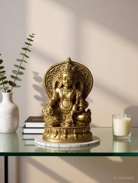 Inara Creation Kuber Idol Statue Murti for Home Vastu Puja Money Good Luck Decorative Showpiece  -  6 cm