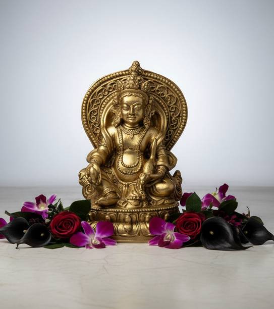 Inara Creation Kuber Idol Statue Murti for Home Vastu Puja Money Good Luck Decorative Showpiece  -  6 cm