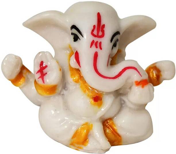 Home Genie Ganesha Statue 1.5 Inch (4 cm) | Ganpati Idol for Car Dashboard & Home Decor Decorative Showpiece  -  4 cm