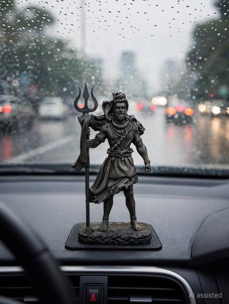 DECORCREATORS Standing Shiv Ji Statue Good Luck Gift Shiva Murti for Car Dashboard Decorative Showpiece  -  11.5 cm