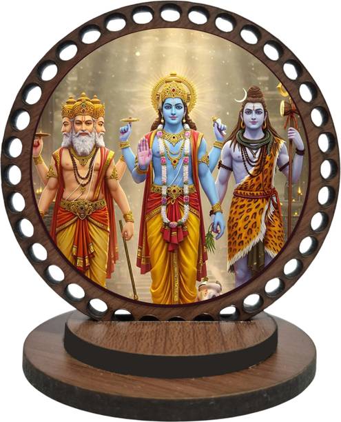 ar creative Brahma Vishnu Mahesh Ji Car Dashboard Idol, God Statue For Car, Home, Office Decorative Showpiece  -  7.62 cm