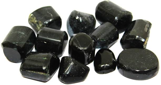 ABABILCRYSTAL BLAC KTOURMALINE TUMBLE 100 GRAM Decorative Showpiece  -  6 cm