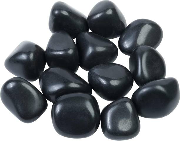 MIRAN AGATE Black Tourmaline Tumbled Stone for Protection & Grounding & EMF Protection Decorative Showpiece  -  2 cm