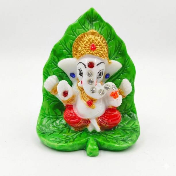 Murtiva decor Ganesha Resin Idol for God Pooja Mandir, Aesthetic Room Decor & Car Dashboard Decorative Showpiece  -  4 cm