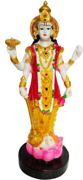 HUBZONES Resin Lord Vishnu Statue Venketshwar Idol Decorative Showpiece  -  22 cm