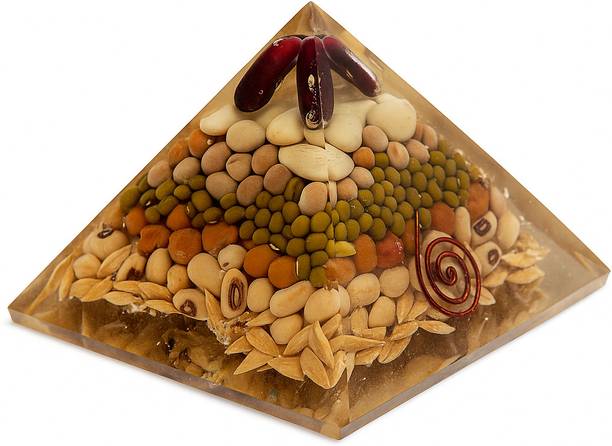 AR Ventures Original Annapurna Crystal Pyramid, Food, Prosperity, Vastu,Well-Being Decorative Showpiece  -  9 cm
