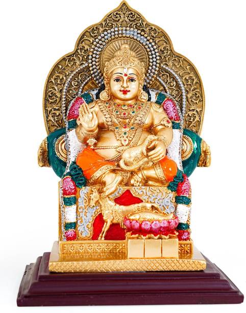 SHIRPHAKALA – Divine Handicrafts Lord Kubera Multicolour Marble Dust Resin God Idol Decorative Showpiece  -  20 cm
