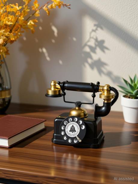 SIGNET COLLECTION European Retro Telephone Decorative Showpiece  -  16 cm
