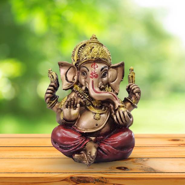 HOMESTA Divine Ganesha Statue | Ganesha Murti for Home Décor GM07 Decorative Showpiece  -  12 cm