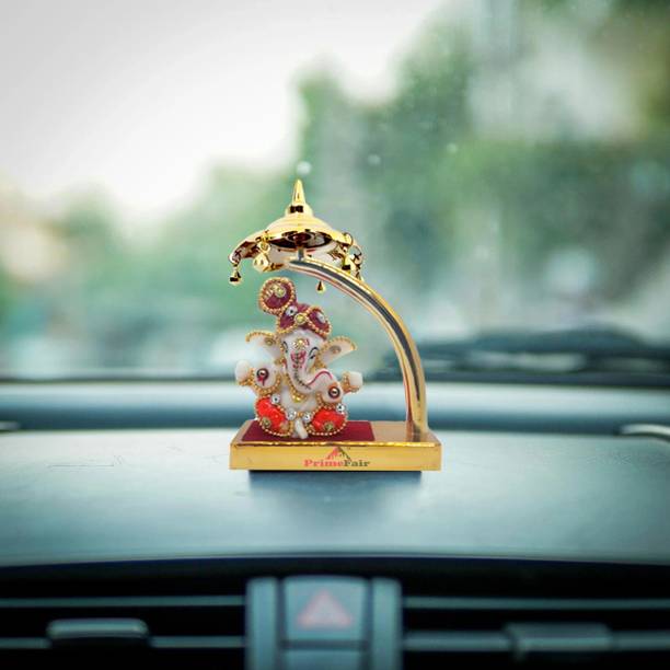 PRIMEFAIR Lord Ganesha Showpiece for Home Decor, Ganesha for car dashboard, Birthday gifts Decorative Showpiece  -  12 cm