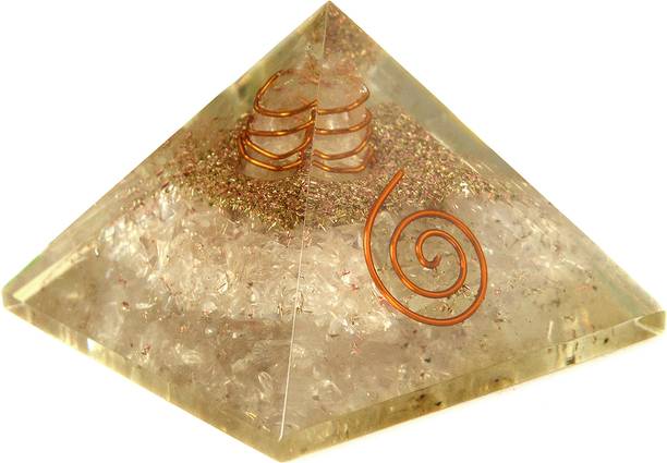 REIKI CRYSTAL PRODUCTS Clear Quartz Orgone Pyramid 40-50 mm For Vastu & Reiki Correction Decorative Showpiece  -  4 cm