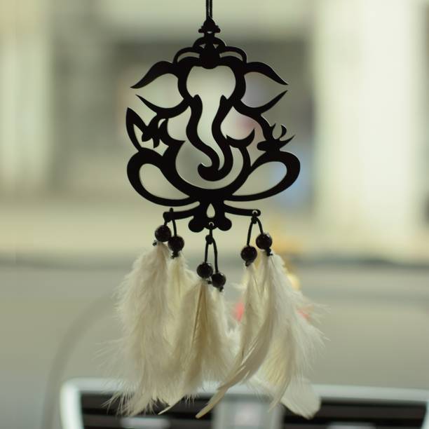 Kaynka Dream Catcher Car Hanging Emblem Wall Hanging Ganesha Decorative Showpiece  -  13 cm