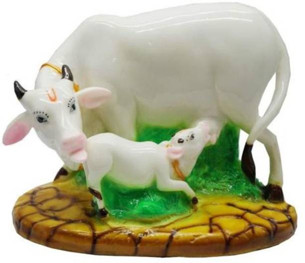 kakumanu Kamadhenu Cow and Calf Decorative Showpiece  -  8 cm