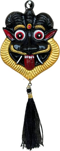 SalvusEstore Metal Mahakal Face Mask Nazar Battu-A Sacred Symbol of Protection and Prosperity Decorative Showpiece  -  11 cm
