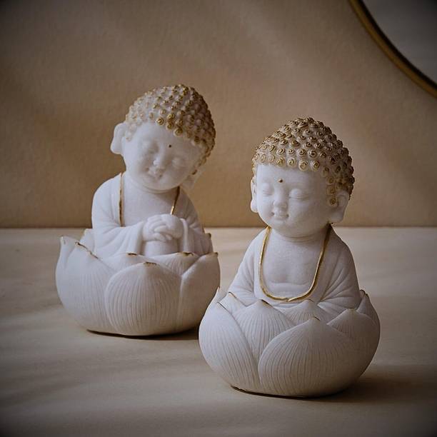 SMRK Premium Rare Handicraft maditation Buddha Statue Decorative Showpiece Decorative Showpiece  -  12 cm