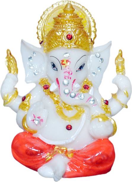 Vaah Ganesh Murti Marble Decorative Showpiece  -  11 cm