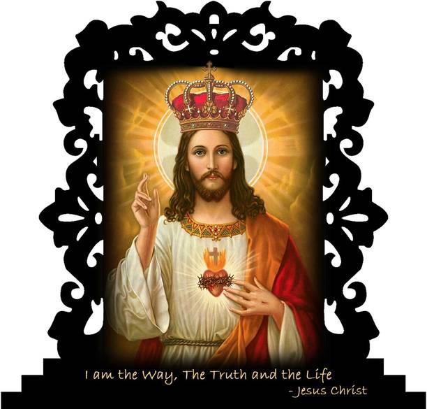 UNIQUE Jesus Christ Car Dashboard - God idols Figurine Showpiece Sculpture of Christian Lord Christ -Catholic Decorative Spiritual divine Gift Item-Home Decor -Office - Study Table- Holy Statue Decorative Showpiece  -  10 cm