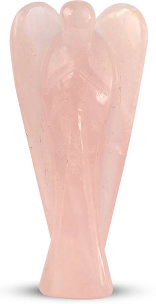 REIKI CRYSTAL PRODUCTS Natural Rose Quartz Crystal Angel Size 7.6 cm (3 inch) Decorative Showpiece  -  7.5 cm