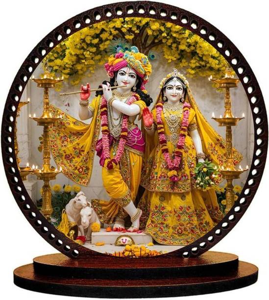 Anishka Lord Radhe Krishna ji Idol for car Dashboard & Home Decorative Showpiece  -  7.62 cm