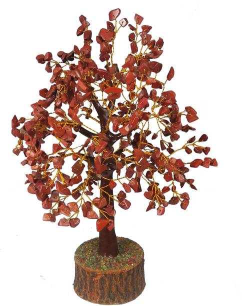 REIKI CRYSTAL PRODUCTS Red Jasper Crystal Gemstone Bonsai 500 Bead Tree for Vastu Correction Decorative Showpiece  -  30 cm