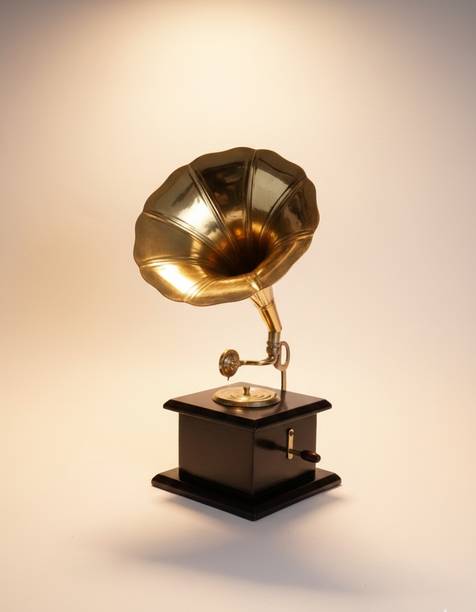 Shine aura enterprises Premium Mini Gramophone Home Décor Showpiece Decorative Showpiece  -  10 cm