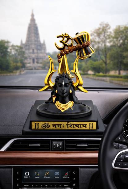 GOD DARBAR AADIYOGI TRISHUL GOLD FINISH Decorative Showpiece  -  10.5 cm
