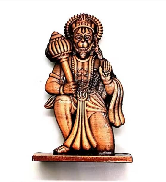Sividya Copper Hanuman Idol – Devotional Gift Decorative Showpiece  -  10 cm