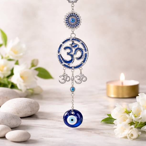Japam Evil Eye Om Hanging Charm for Peace, Protection & Positive Energy Decorative Showpiece  -  30 cm