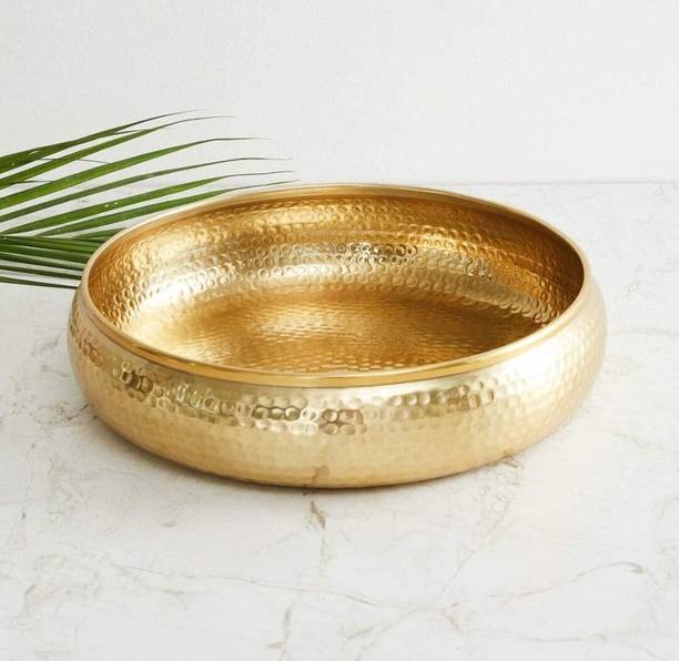 ALNOOR HANDICRAFTS Hammered Urli Bowl for Home, Office, Diwali Decorations and Festive Table Decor Iron 0 - Cup Tealight Holder