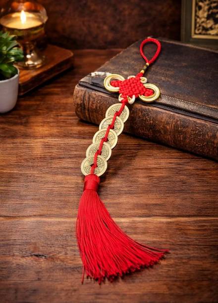 DAZZLEKIT DAZZLEKIT Chinese Feng Shui Coin Hanging for Decor Items Car Wall Wealth Decorative Showpiece  -  12 cm